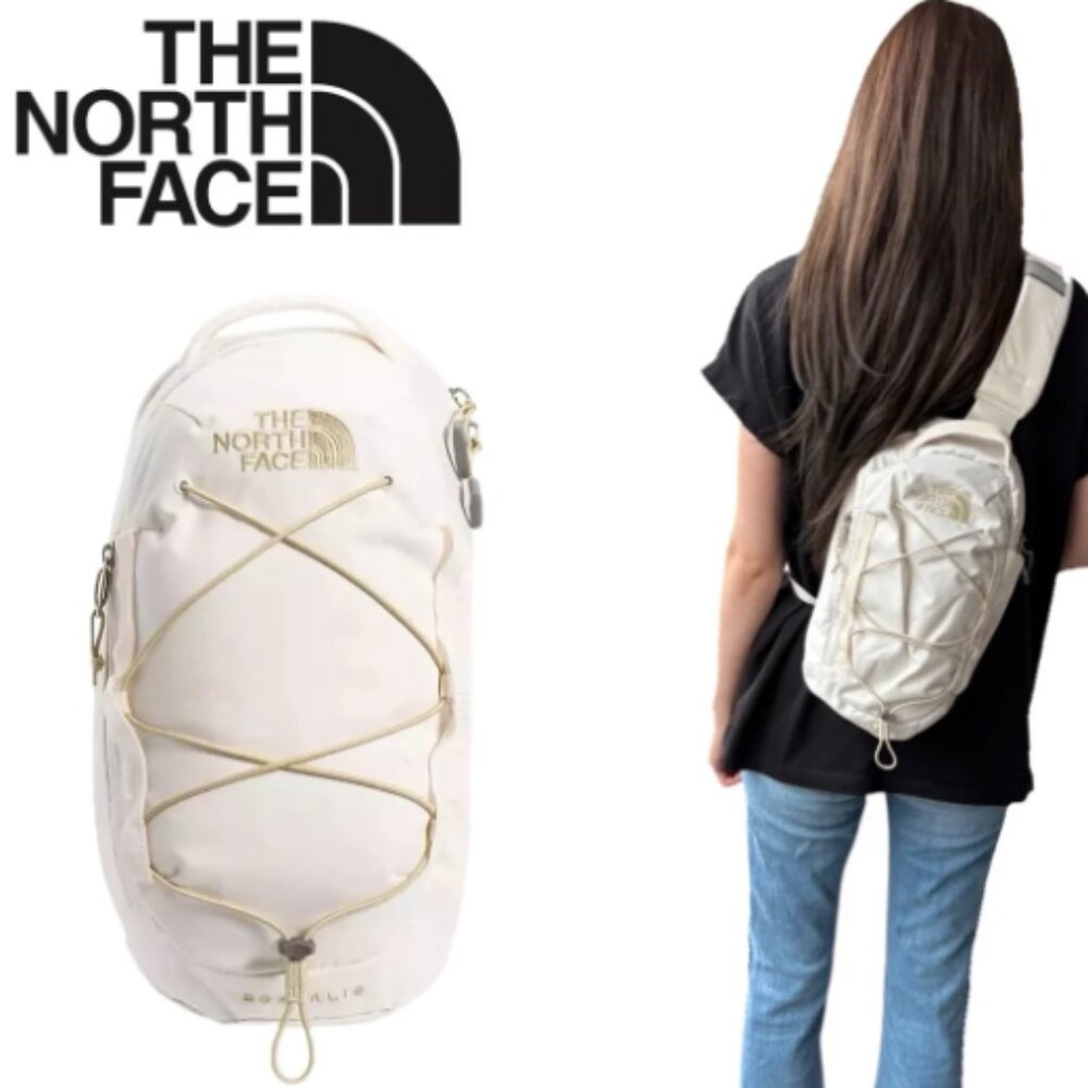 The North Face Borealis Sling Bag in Gardenia White Dark Heather Gravel